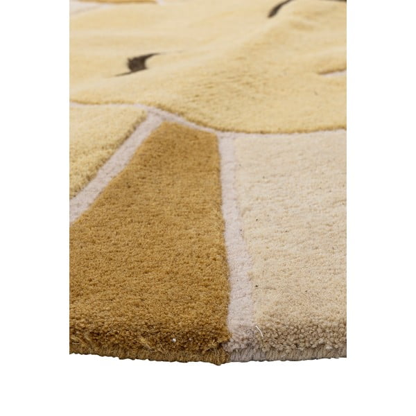 Béžový/jantárový vlnený detský koberec ø110 cm Sun – Bloomingville Mini-image-3