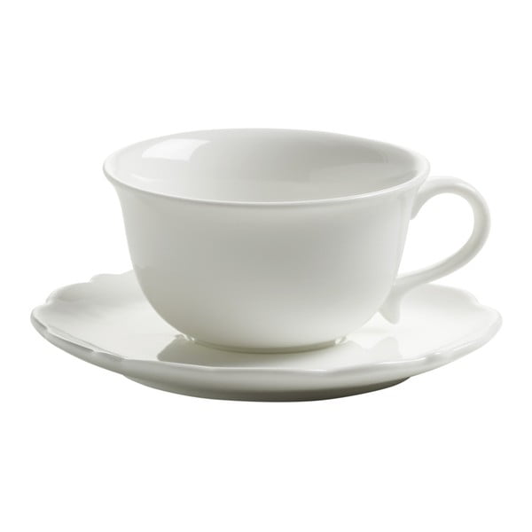 Sada 4 porcelánových šálok na espresso s tanierikom Maxwell & Williams White Roso, 90 ml