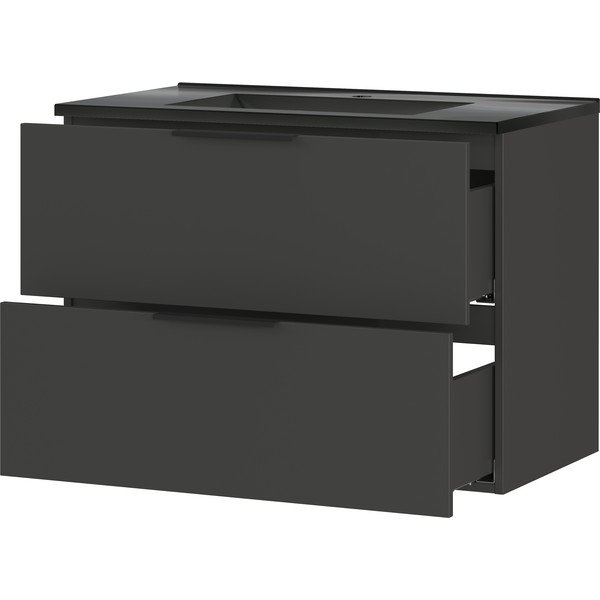 Čierno-antracitová závesná skrinka s umývadlom 81x61 cm Crandon – Germania-image-2