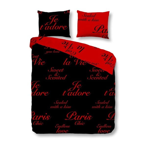 Obliečky Paris Black Red, 200x200 cm