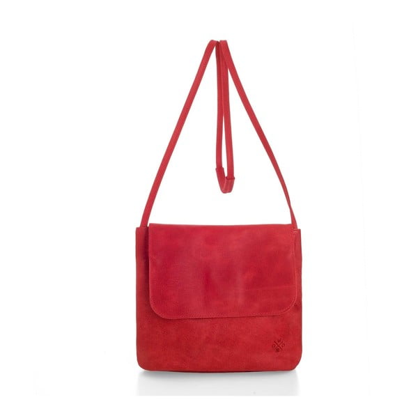 Červená kožená kabelka cez rameno Woox Costa