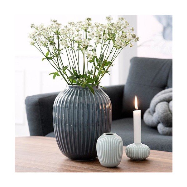Mentolovomodrá kameninová váza Kähler Design Hammershoi, výška 10 cm-image-2