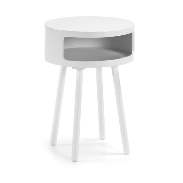 Biely odkladací stolík s úložným priestorom Kave Home Bruk