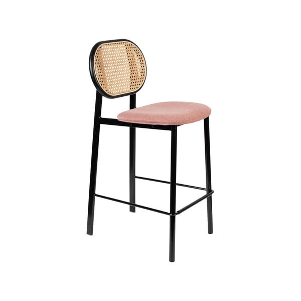 Čierna/svetloružová barová stolička 94 cm Spike - Zuiver