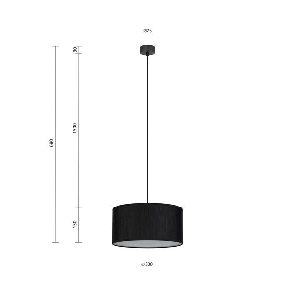 Čierne závesné svietidlo Sotto Luce Doce M, ⌀ 30 cm-image-3
