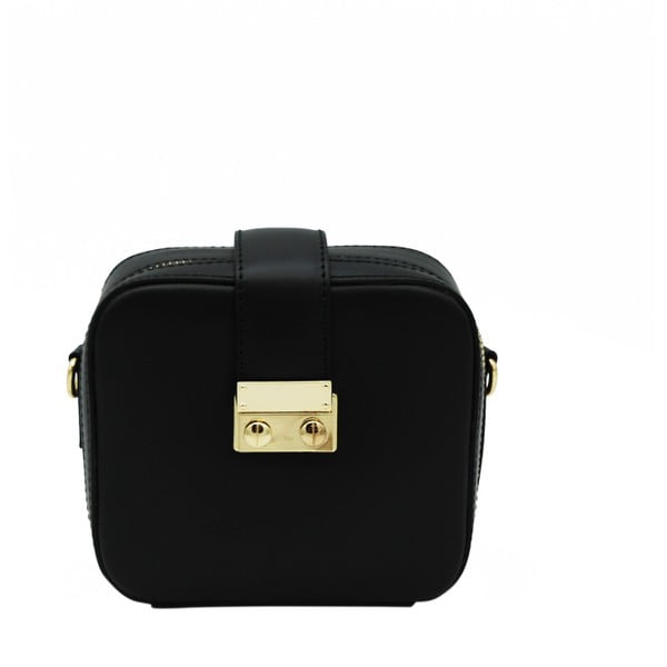 Čierna listová kabelka / kabelka z pravej kože Andrea Cardone Pacco