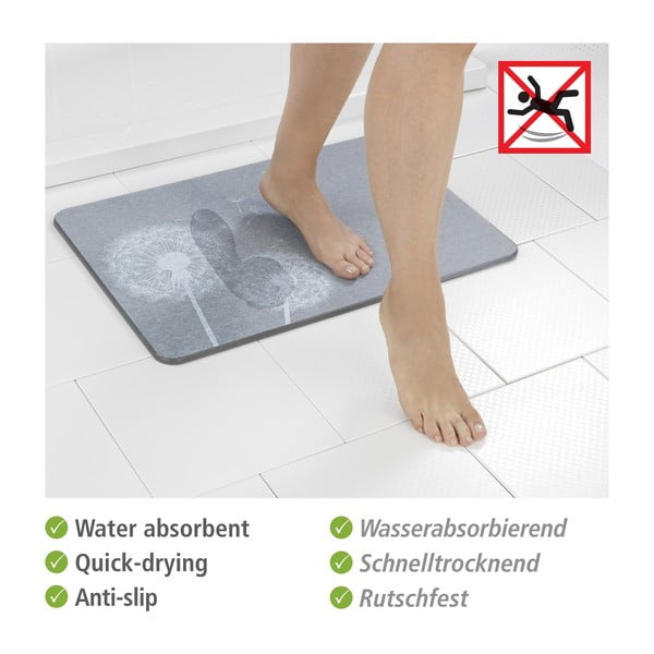 Sivá kúpeľňová predložka z kremeliny 39x60 cm Astera – Wenko-image-4