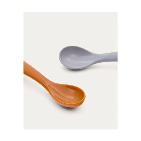 Svetlomodré/oranžové plastové/zo silikónu detské lyžičky v súprave 2 ks Lili – Kave Home-image-4