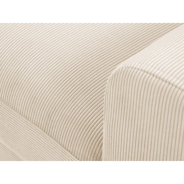 Béžová menčestrová rozkladacia rohová pohovka Micadoni Home Moghan, ľavý roh-image-1