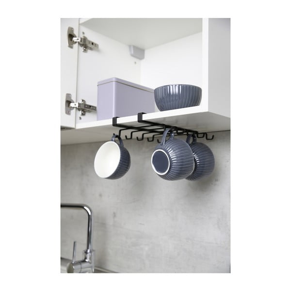 Čierny dvojradový vešiak pod poličku na 8 hrnčekov Wenko-image-1