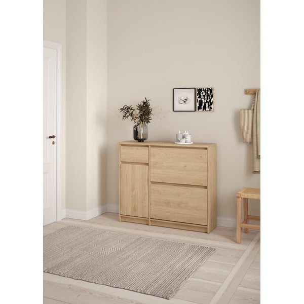 Výklopná skrinka na topánky v dekore duba v prírodnej farbe 109x93x32 cm Naia – Tvilum-image-2