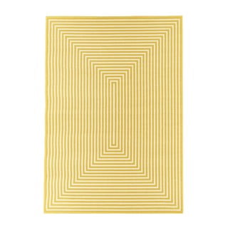 Žltý vonkajší koberec Floorita Braid, 160 x 230 cm