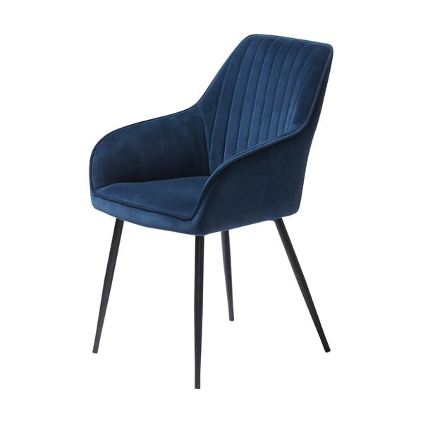 Tmavomodré čalúnené jedálenské kreslá v súprave s podrúčkami 2 ks Nolan Stripe – Unique Furniture-image-4