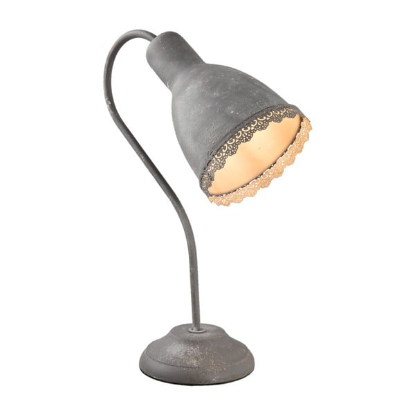 Tmavosivá stolová lampa Clayre & Eef, výška 38 cm