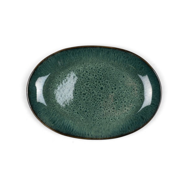 Zelený/čierny servírovací kameninový tanier Gastro Green/Black – Bitz-image-3