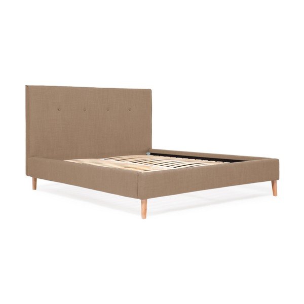 Posteľ v ťavej hnedej farbe Vivonita Kent Linen, 200 × 140 cm-image-3
