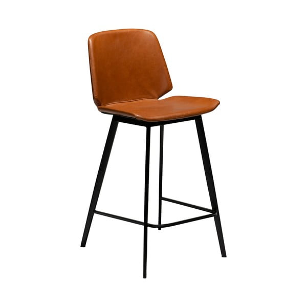 Koňakovohnedá barová stolička z imitácie kože DAN–FORM Denmark Swing, výška 94 cm