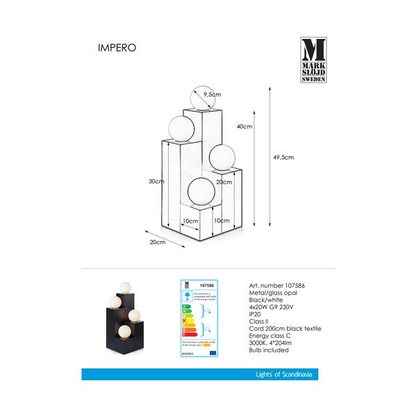 Čierna stolová lampa Markslöjd Impero-image-2