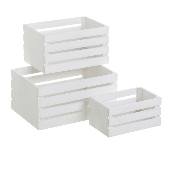 Biele úložné boxy v súprave 3 ks 31x23x15 cm – Casa Selección