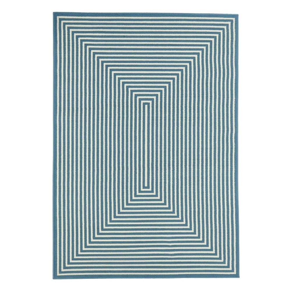 Modrý vonkajší koberec Floorita Braid, 160 × 230 cm