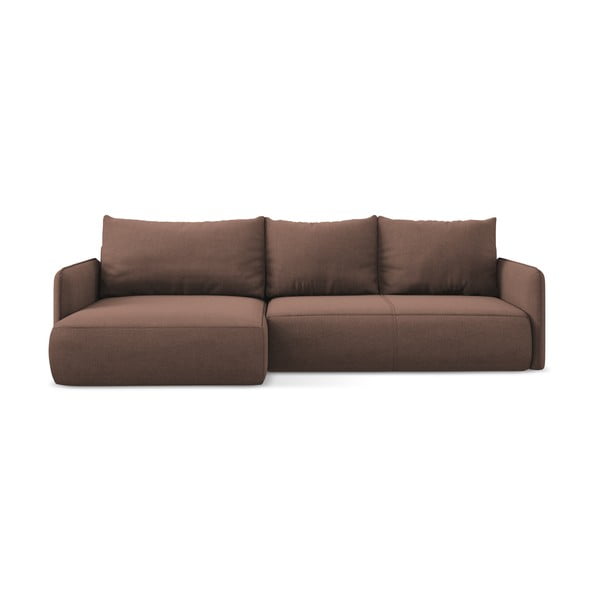 Ružová rozkladacia/s úložným priestorom rohová pohovka (ľavý roh) Nanea – Makamii