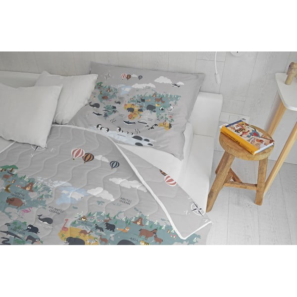 Prešívaná deka a obliečka na vankúš v súprave z bavlneného saténu 140x200 cm – Butter Kings-image-1