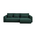 Zelená rozkladacia/s úložným priestorom rohová pohovka (pravý roh/s leňoškou) Kapua – Makamii