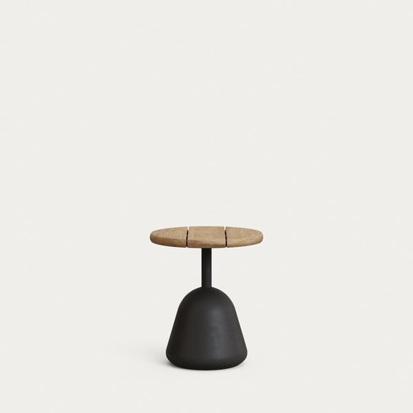 Okrúhly konferenčný stolík s doskou z akácie v čierno-prírodnej farbe ø 43 cm Saura – Kave Home