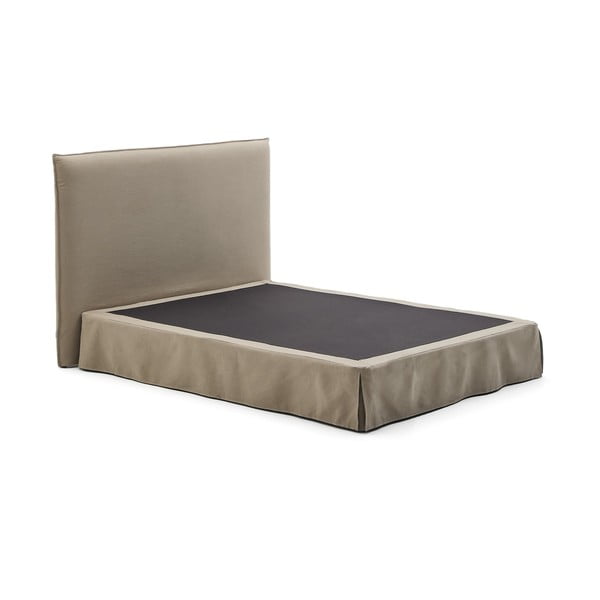 Taupe čalúnená dvojlôžková posteľ 160x200 cm Jaira – Kave Home