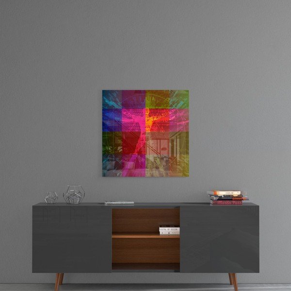 Sklenený obraz Insigne Da Vinci's Lines, 100 x 100 cm-image-1