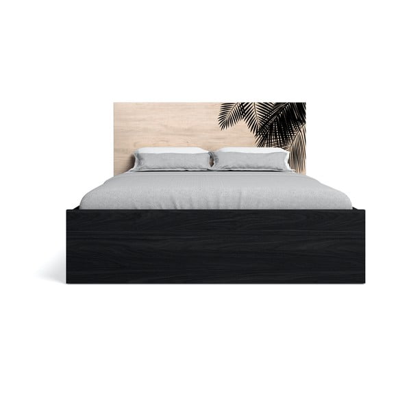 Čierna/v prírodnej farbe dvojlôžková posteľ 160x200 cm Bali – Marckeric