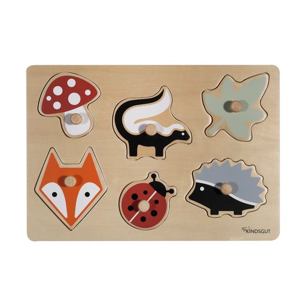 Drevené vkladacie puzzle (počet dielikov 6) Forest – Kindsgut