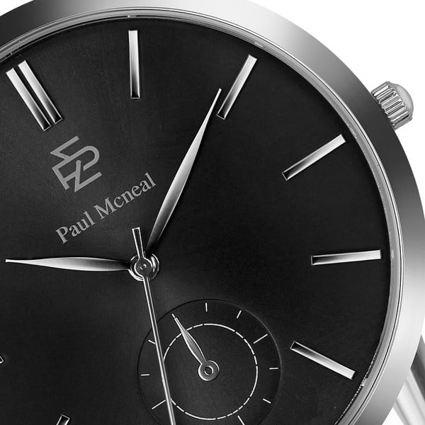 Pánske hodinky s remienkom z antikoro ocele v čiernej farbe Paul McNeal Cassio-image-2
