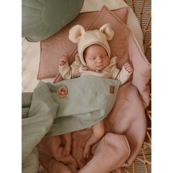 Zelená mušelínová detská deka 100x100 cm Mint - Moi Mili-image-2