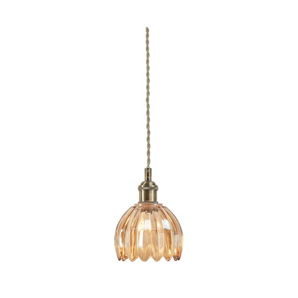 Jantárové kovové závesné svietidlo so skleneným tienidlom ø 13 cm Gota – Markslöjd