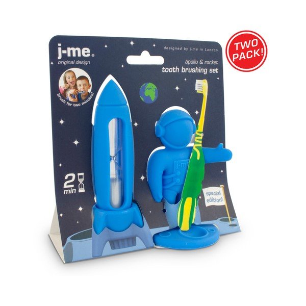 Modrý detský set na čistenie zubov J-Me Rocket & Apollo-image-2