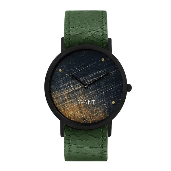 Unisex hodinky so zeleným remienkom South Lane Stockholm Avant Noir