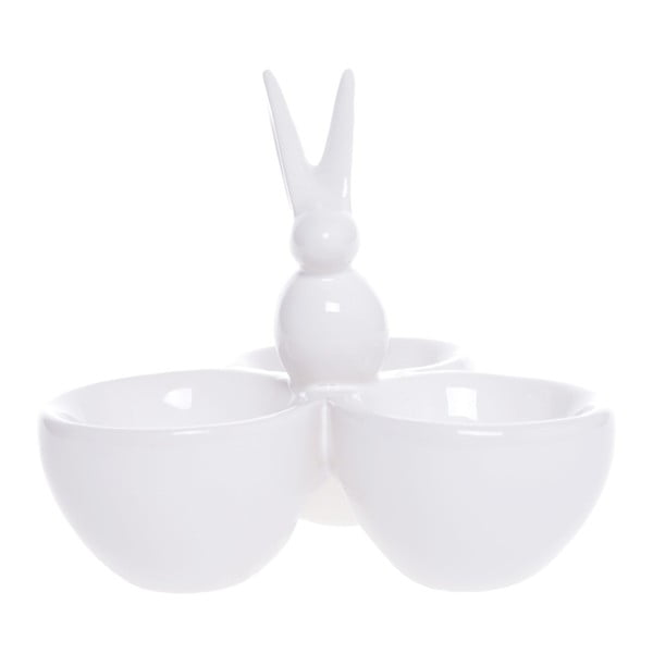 Biely keramický podnos na vajíčka Ewax Pearl, ⌀ 11 cm