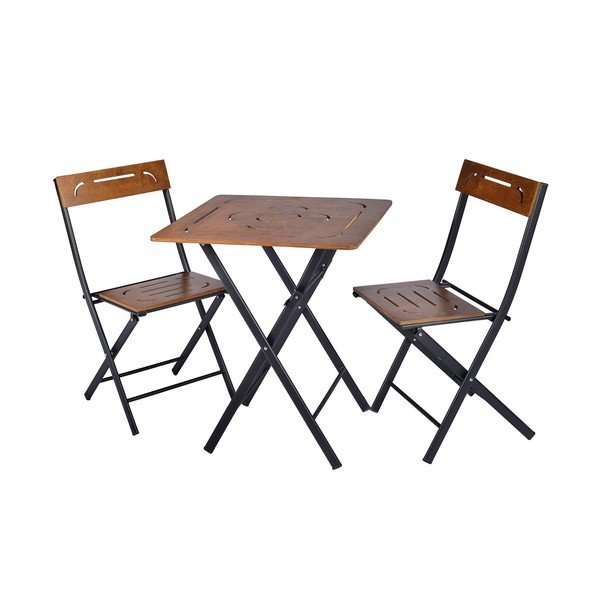 Tmavohnedá záhradná jedálenská súprava pre 2 Bistro – Floriane Garden-image-2