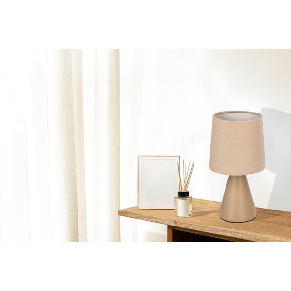 Béžová stolová lampa s textilným tienidlom (výška  24,5 cm) Satti – Candellux Lighting-image-1