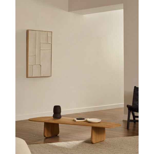 Konferenčný stolík z dubového dreva v prírodnej farbe 64x146 cm Pirita – Kave Home-image-2