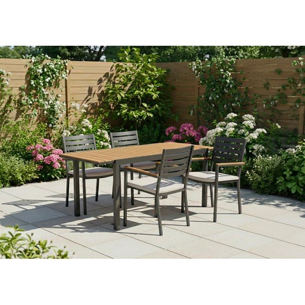 Antracitové kovové záhradné stoličky v súprave 4 ks Henna – Bizzotto-image-1