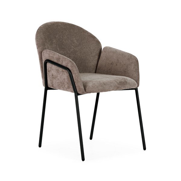 Broskyňové čalúnené jedálenské kreslá v súprave 2 ks Aslin – MOME