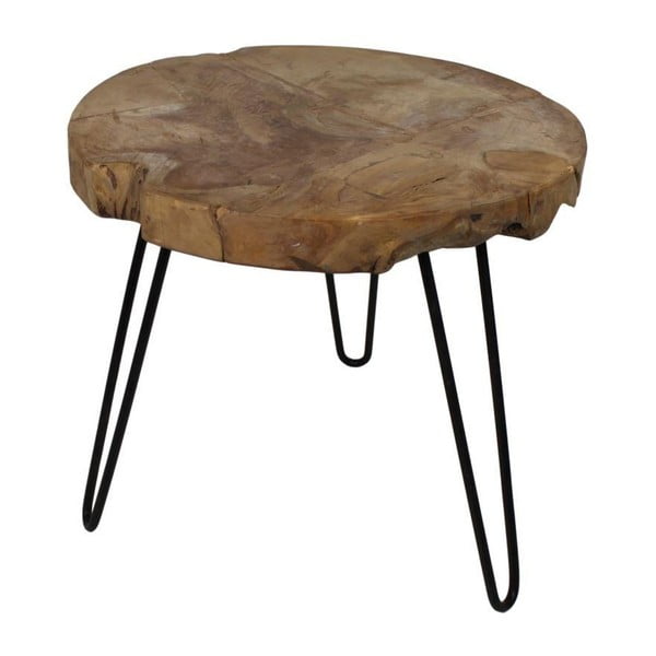 Odkladací stolík z teakového dreva HSM collection Live Edge, 55 × 50 cm