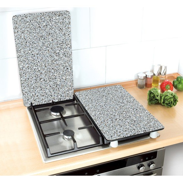 Súprava 2 sklenených krytov na sporák Wenko Granite, 52 x 30 cm-image-3