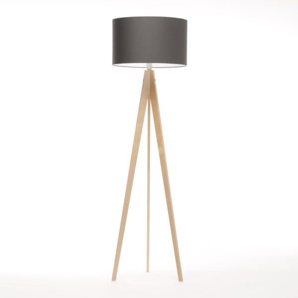 Tmavosivá stojacia lampa 4room Artist, breza, 150 cm