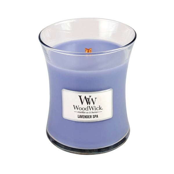 Vonná sviečka WoodWick levanduľový kúpeľ, 275 g, 60 hodín