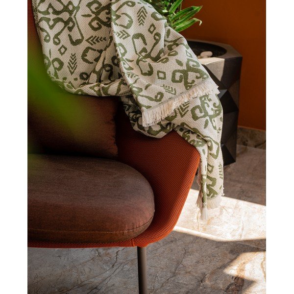 Tmavozelený pléd s podielom bavlny Euromant Summer Linen, 140 x 180 cm-image-1