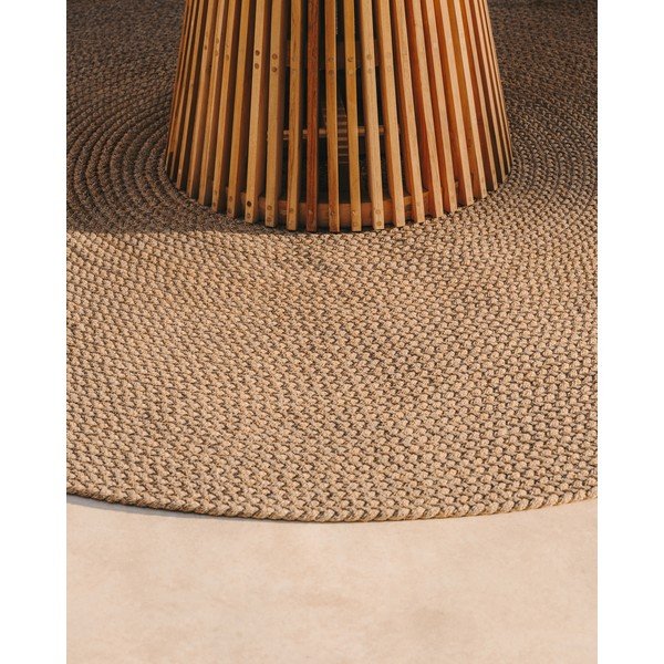 Béžový okrúhly vonkajší koberec z recyklovaných vlákien ø 200 cm Despas – Kave Home-image-2