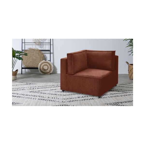 Menčestrový modul pohovky v tehlovej farbe (variabilný) Nihad modular – Bobochic Paris-image-1